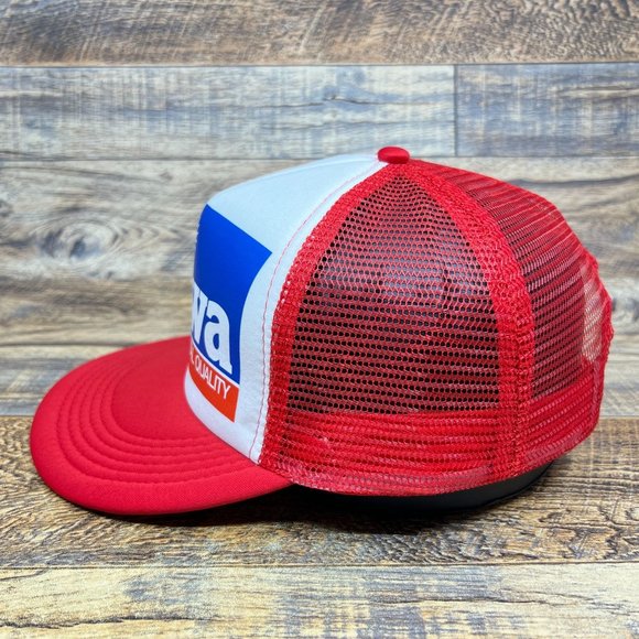 Daiwa Mens Trucker Hat Red Snapback Fishing Tackle Bait Adjustable Ball Cap - Picture 2 of 6